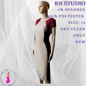 RN STUDIO DRESS Size 14 NEW 96% Polyester.